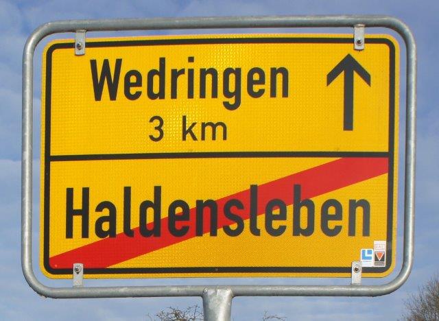 Ortseingangschild Haldensleben